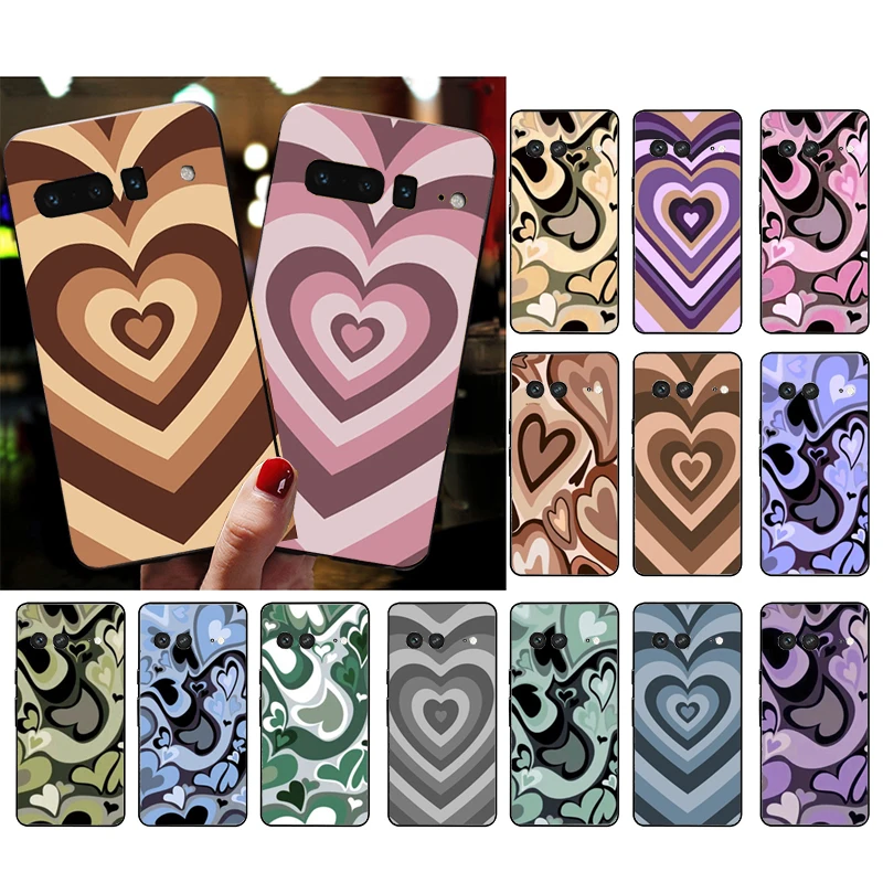 

Phone Case for Google Pixel 7 Pro 7 6A 6 Pro 5A 4A 3A Pixel 4 XL Pixel 5 6 4 3 XL 3A XL 2 XL Love Coffee Heart Swirl Case