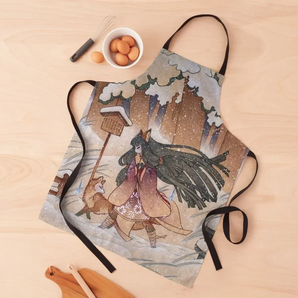 Blustery-Kitsune Yokai TeaKitsune Фартук для маникюра принадлежности ногтей нагрудник кухни