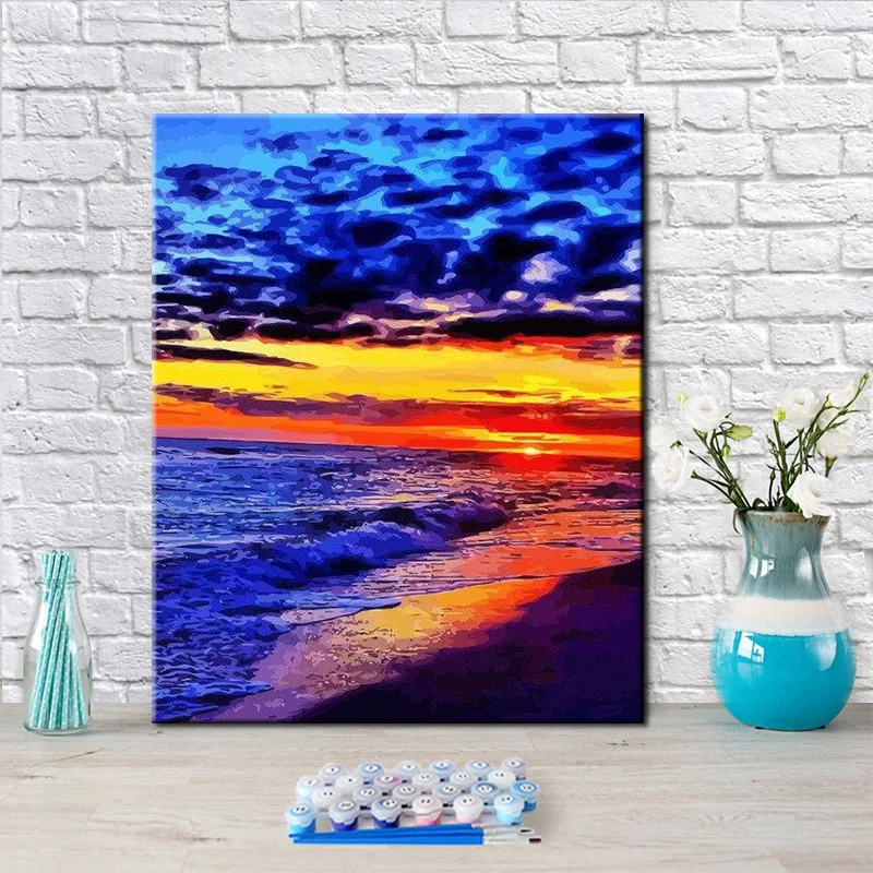 

4276Ann-Tulip diy digital oil painting oil painting acrylic flower painting explosion hand-filled landscape painting