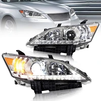 led headlights compatible with lexus es350 2010 2012 with amber reflector plug n play chrome