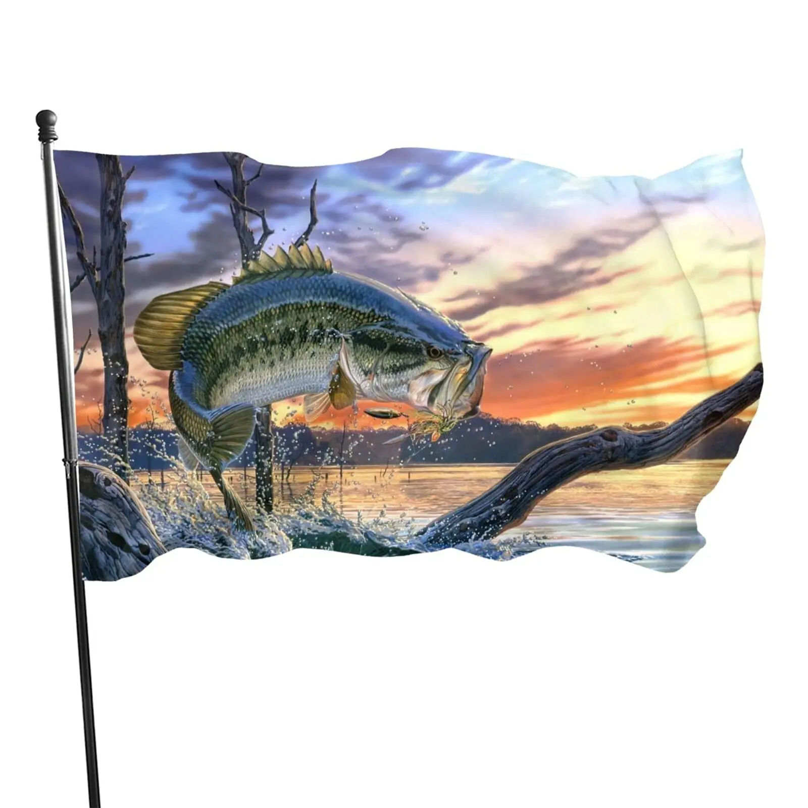 

Mahi Fish яркий цветной флаг вечерние баннер для внутренней наружной установки домашнее садовое украшение из полиэстера с латунной петлей для женщин и мужчин