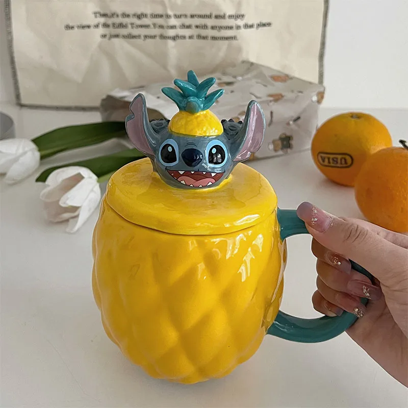 

Pineapple Stitch Coffee Cup Action Figure Toys Dolls Decoration Model Gifts