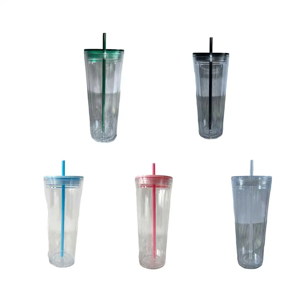 

770 мл двухслойная прозрачная кружка, многоразовая бутылка для воды с крышкой, портативная Спортивная кружка для кофе, молока, напитков, зеле...