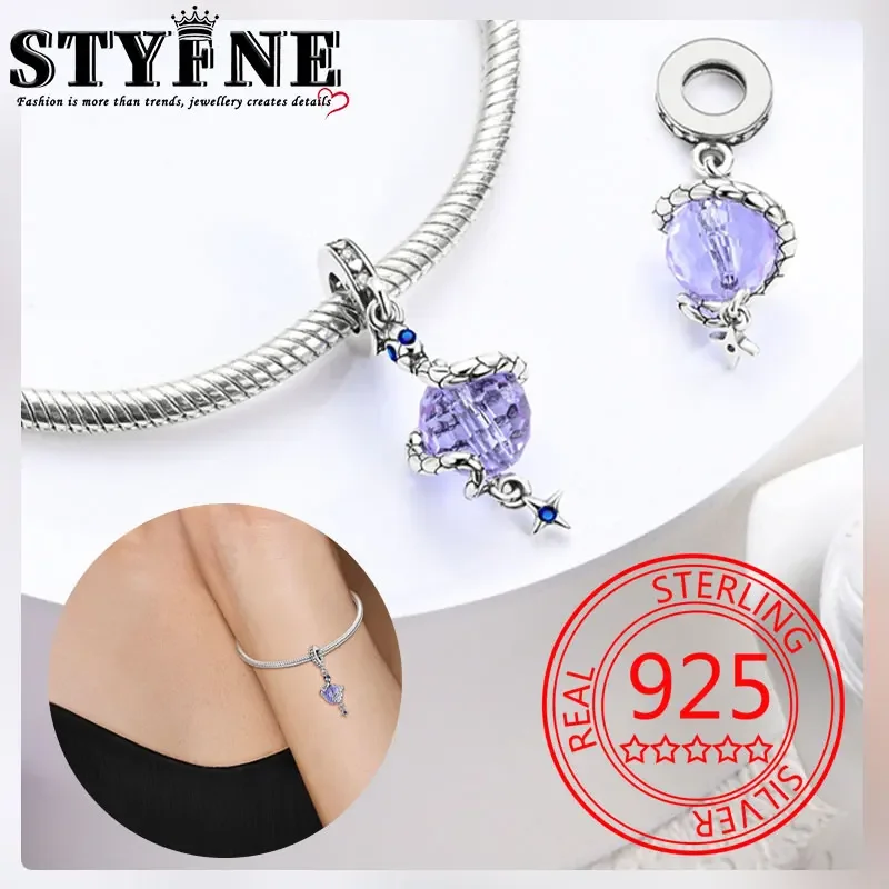 Животные домашние животные стерлинговое серебро 925 серия Mystic Purple - Snake Dance вокруг