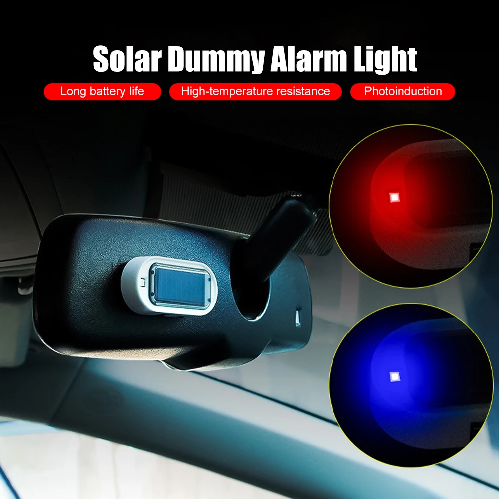 

1PCS Car LED Solar Powered Fake Security Light Simulated Dummy Alarm Light Wireless Warning Anti-Theft Warning Signal Lamp