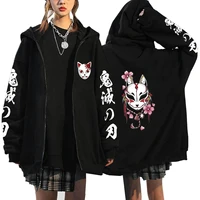demon slayer jackets zip jacket harajuku anime hoodies fashion zipper streetwear sweatshirts kimetsu no yaiba printed hoodie