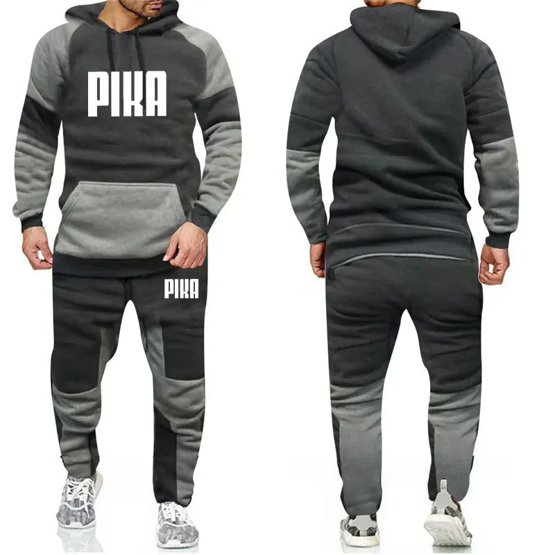 2023 hot sale autumn and winter new men's sweatshirt suit high quality men and women colour printing hooded sweatshirt 2 sets of