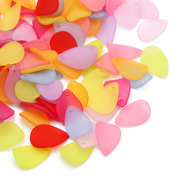 

100pcs/Lot Drop Shape Matte Acrylic Charm Beads Loose Spacer Beads For Handmade Necklace Bracelet DIY Jewelry Making 12x18mm