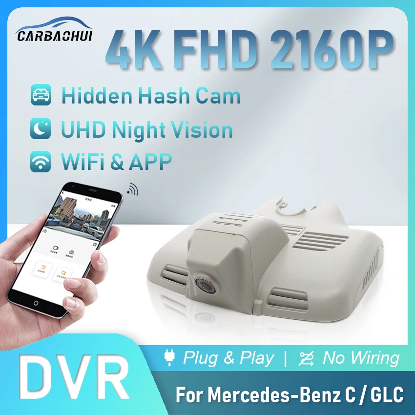 4K 2160P Car DVR Plug & Play Dash Cam Camera UHD Night Vision Driving Video Recorder For Mercedes-Benz C GLC Class C260 C300