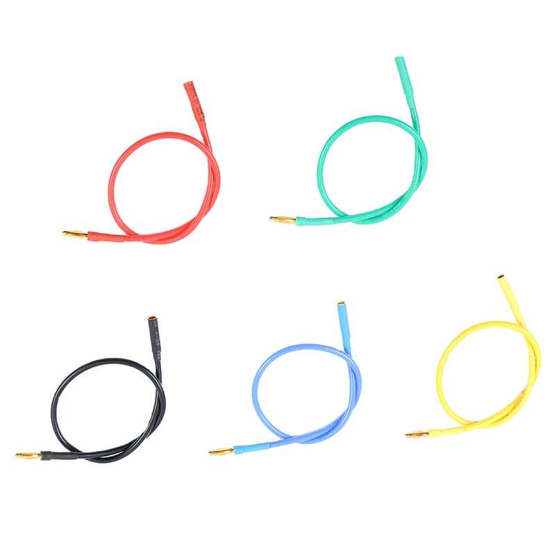 Удлинительный силиконовый шнур с вилкой типа банан 10/20/30/40/50 см 14/16/18AWG для