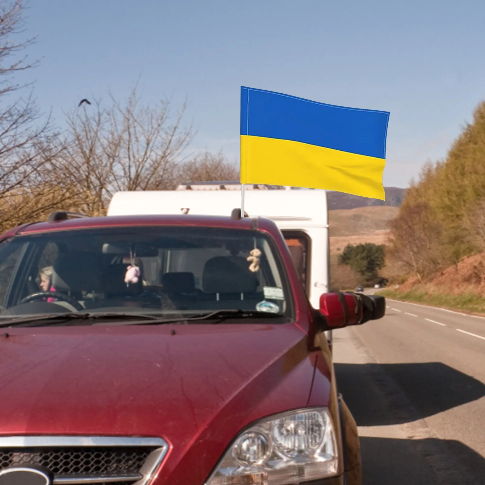 12x18 Inch Car Flags Ukraine National Flag Polyester Window Clip Blue Yellow ua ukr flag Promotion Flying Decoration |