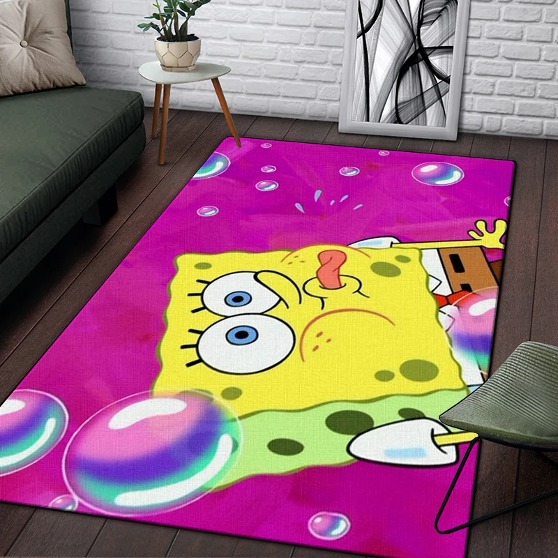 S-Spongebob  HD Printed Carpet Household Rug Children's Room Living Room Rugs Yoga Mats Simple Floor Mat Gifts Dropshipping