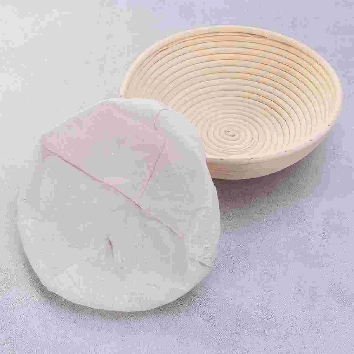 

Корзина для брожения из натурального ротанга Banneton, корзины для хлеба, органайзер для теста (круглая, с тканевой подкладкой)