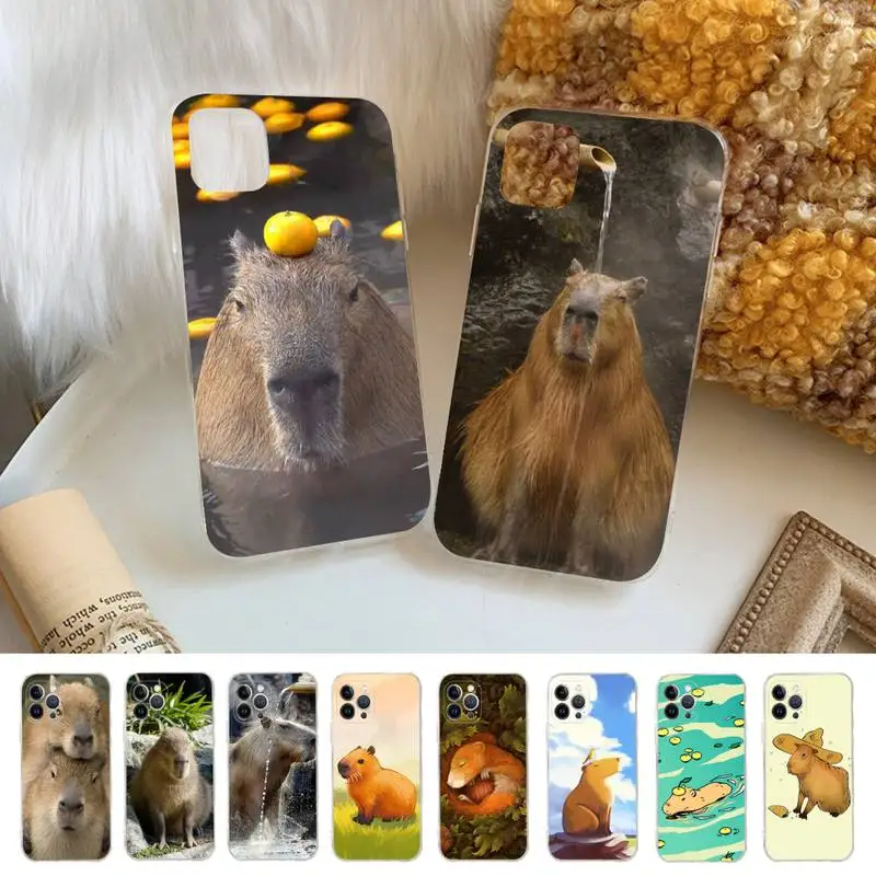 

Capybara Phone Case Silicone Soft for iphone 14 13 12 11 Pro Mini XS MAX 8 7 6 Plus X XS XR Cover