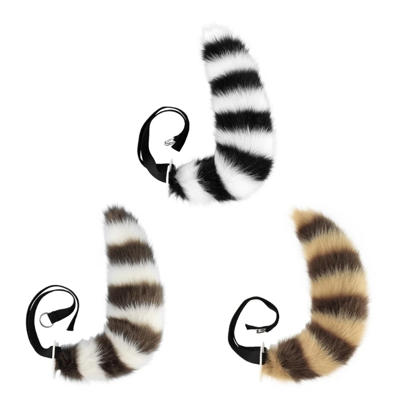 

Длинный Костюм Волка 41QC из искусственного меха, хвост для Хэллоуина, Рождественский семейный костюм, регулируемый хвост