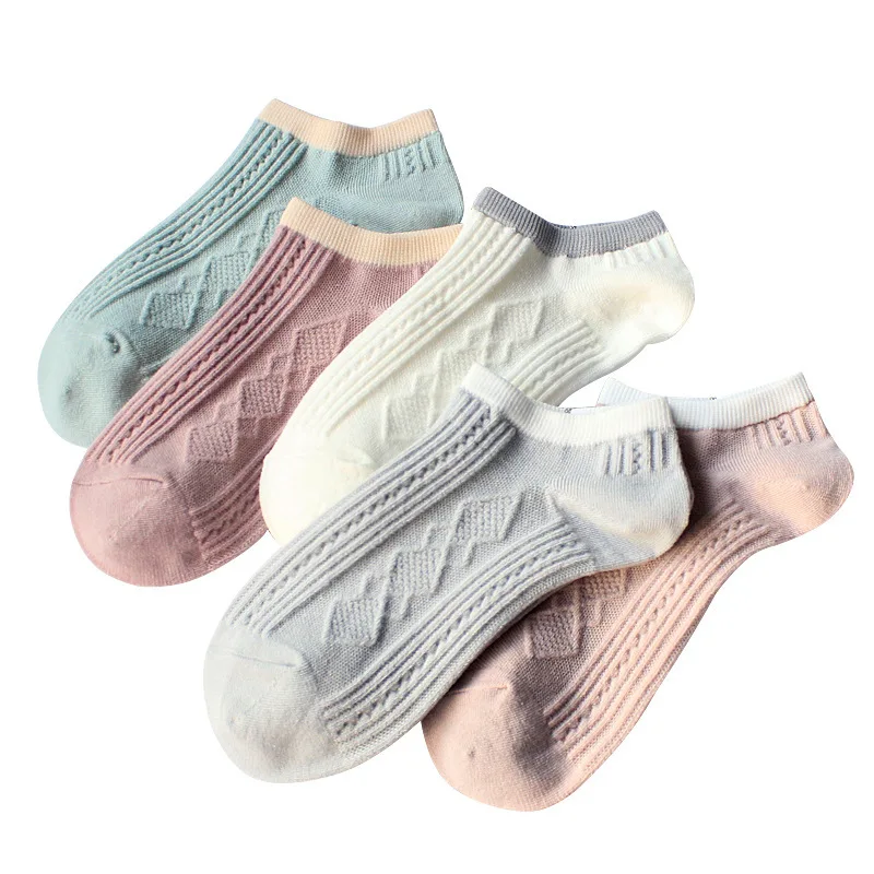 10 Pairs Japanese Style Solid Color Breathable Invisible Socks Girl Ankle Socks Spring Summer Low Cut Kawaii Socks Short Socks