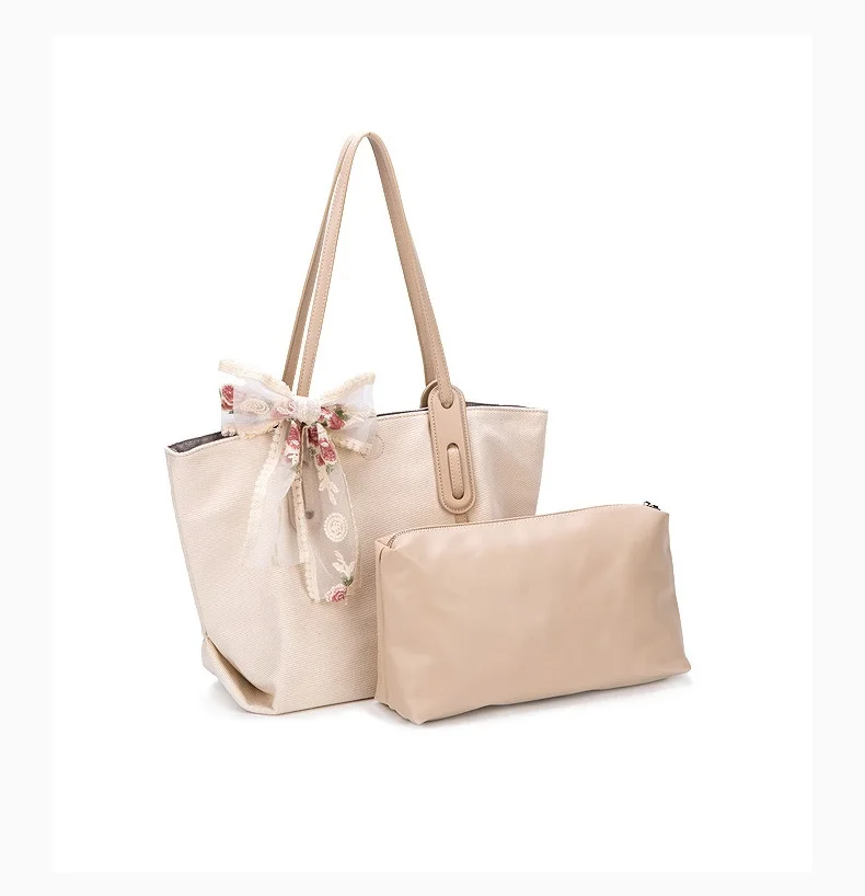 Bag Women 2022 New Trendy Simple Child-Mother Commuter Tote Bag All-match Bow Large-Capacity Portable Shoulder Girls Bag