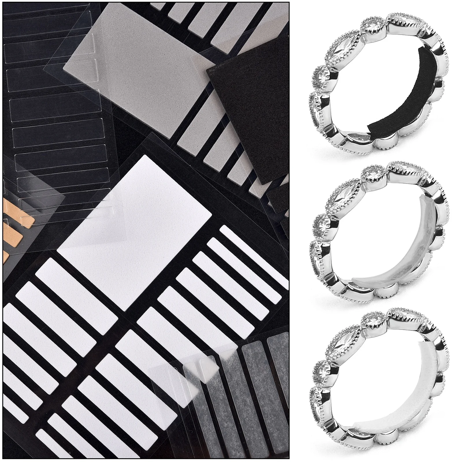 

Прозрачное Кольцо с регулирующим размером, кольца большого размера, незаметные кольца с регулируемым размером, редуктор, наклейка, инструм...