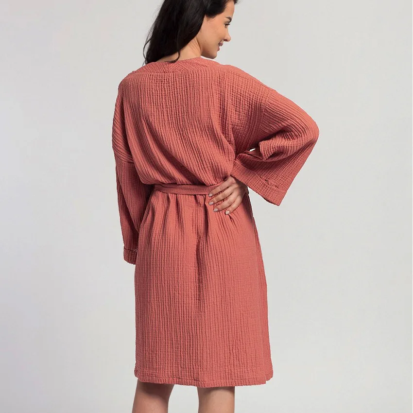 Women Bathrobe Losse Long Sleeve Spring Autumn Sleepwear Home Robe Cotton Robe For Women Home Clothing Sleepwear