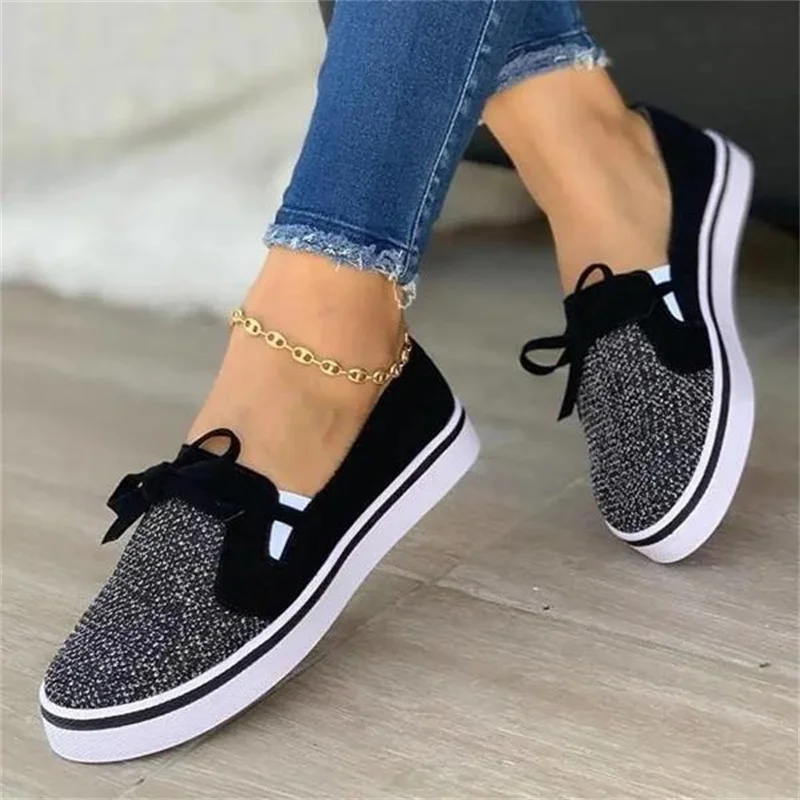 

2022 New Summer Women Flats Canvas Shoes Ladies Casual Sneakers Female Slip On Loafers Vulcanized Shoes Platform Chaussure Femme