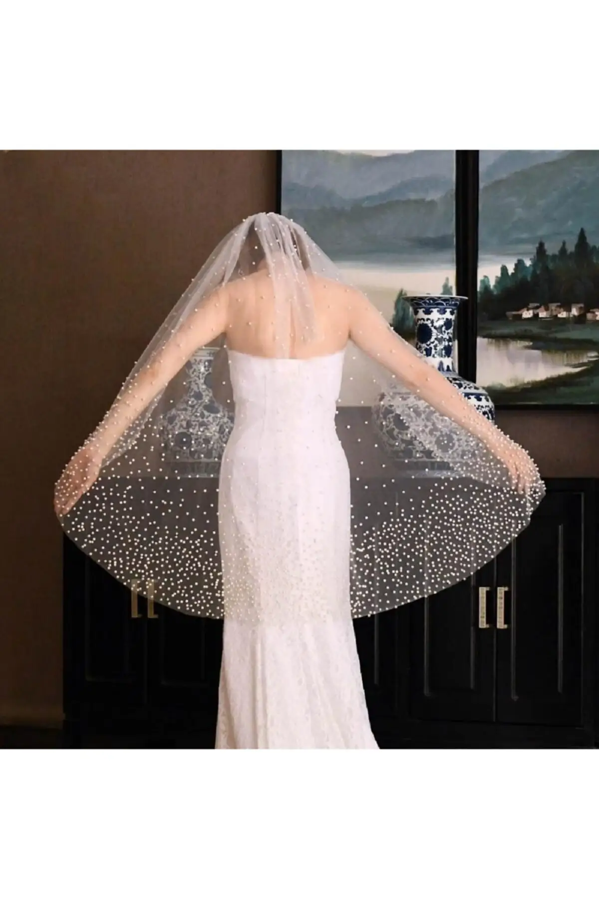 

Bridal Accessories Pearl Stone Wedding Veil Bridal Bridal Bridal Bridal Veil 1.5 M Wedding For Bride And Bride