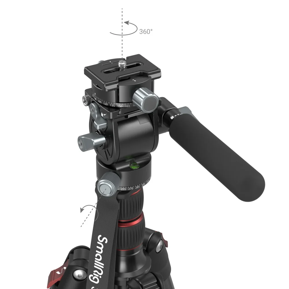 SmallRig Lightweight Fluid Video Head 360 Swivel with a Removable Telescopic Handle Adjustable Portable 3457 |
