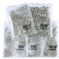 1440pcs bag shiny crystal flatback beads for jewelry making home diy decor nail art decor white 3d non hot fix irregular