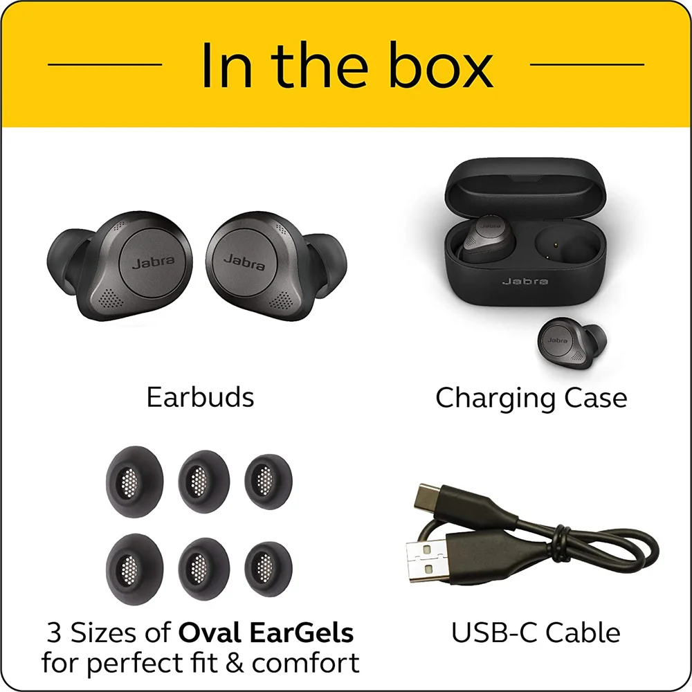Новая беспроводная Bluetooth-гарнитура Jabra Elite 85t для автомобиля Спортивная