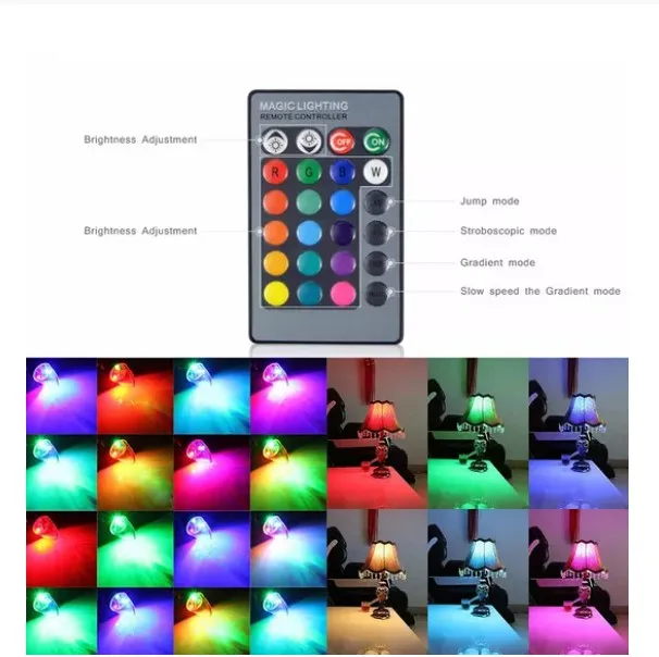 E27 E12 E14 светодиодная лампочка s RGB 3 Вт 16 цветов сменная лампа свеча с дистанционным