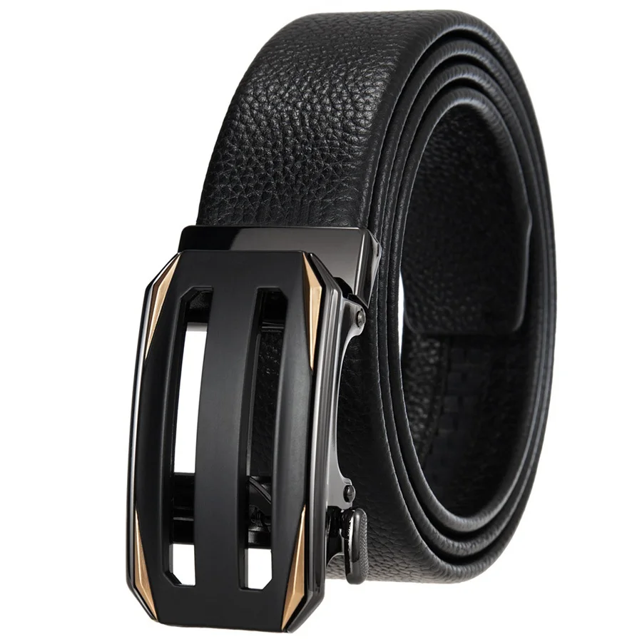 

Men Automatic Buckle Belt Fashion Men's Top Grain Leather Ratchet Belt Male Waistband Width:3.5cm,Length:110-125cm