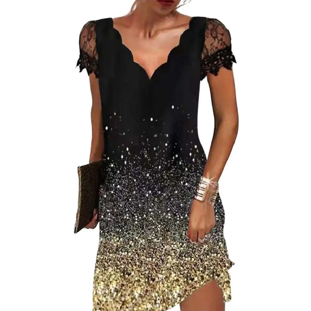 

Красивое Летнее платье с V-образным вырезом, износостойкое летнее платье