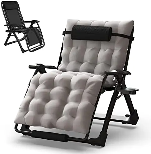 

30 in Zero Gravity Chair, Reclining Lounge Chair with Removable Cushion & Tray for Indoor and Outdoor, Ergonomic Recliner F