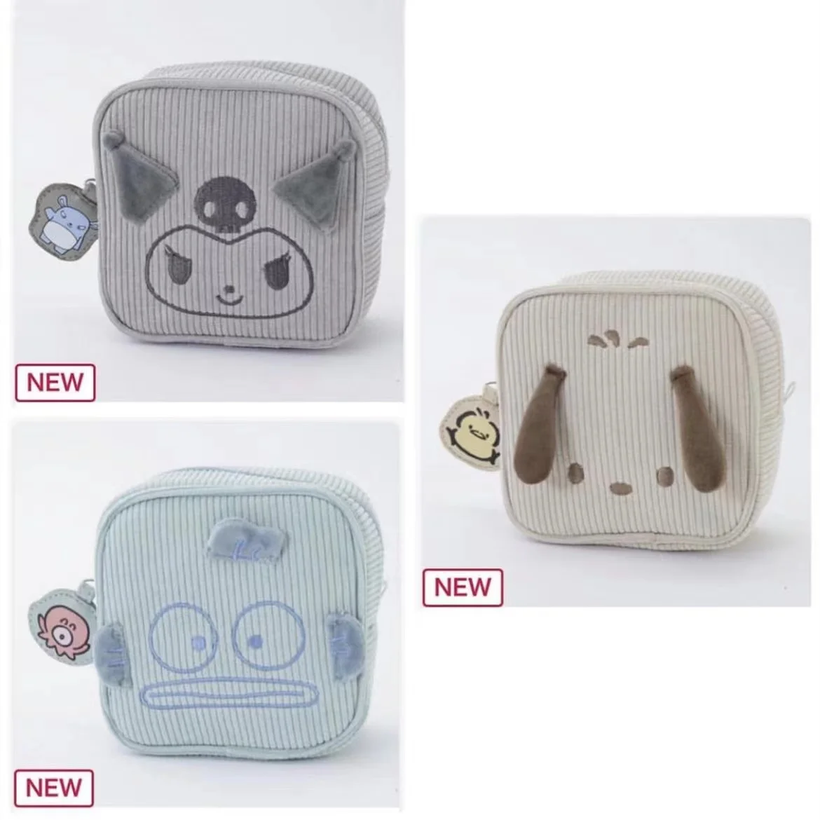 

New Fashion Anime Dog Female Corduroy Make up Bag Cosmetic Bags Cases For Women