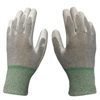 mobile phone repair esd anti static pu painted carbon fiber gloves electronic screen pcb soldering working hand protector