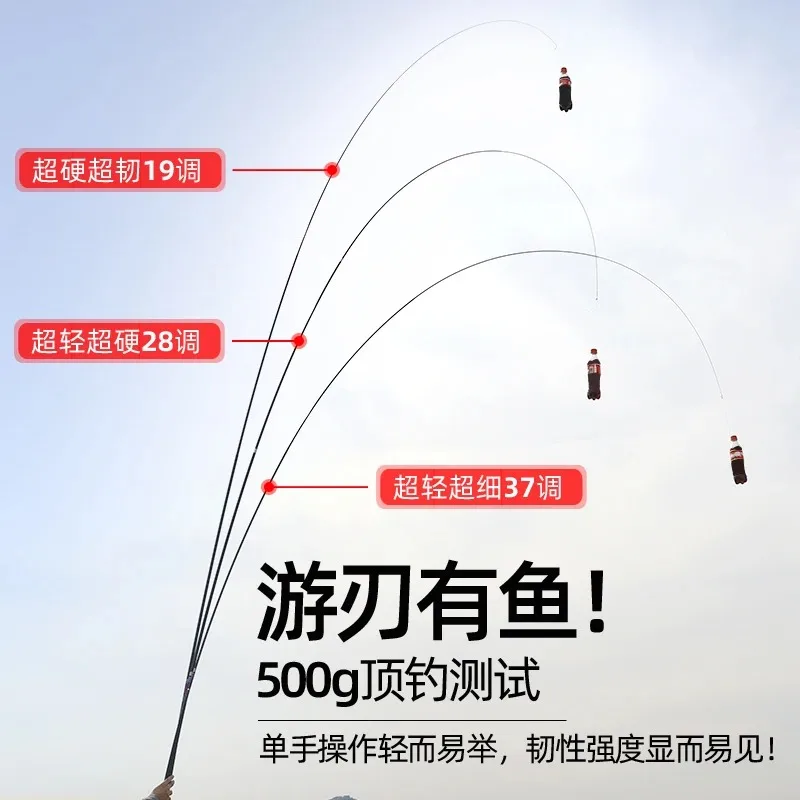 Taigek Высококачественная телескопическая рыболовная удочка из твердого