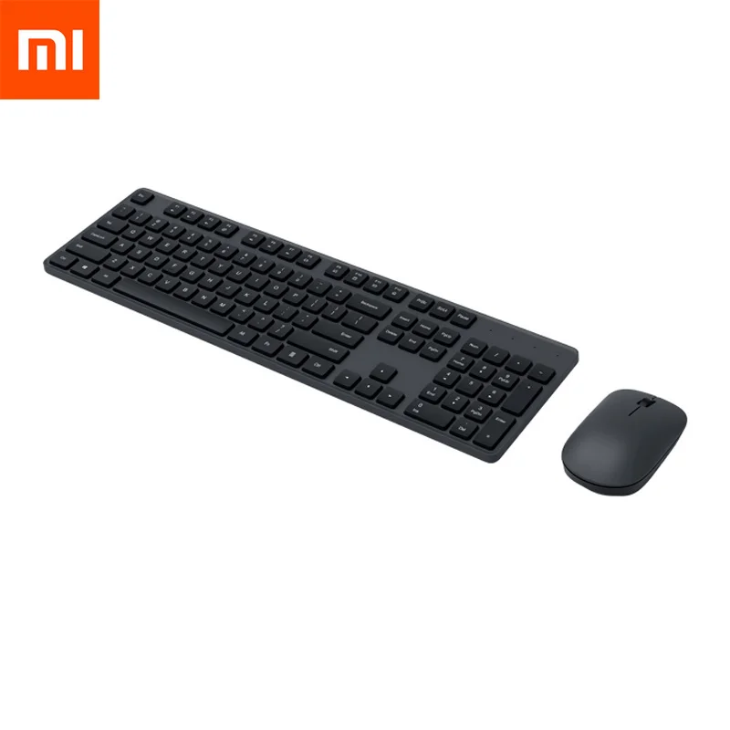 

Оригинальный комплект беспроводной клавиатуры и мыши Xiaomi 104 клавиши Клавиатура 2,4 ГГц USB приемник мышь для Windows 10