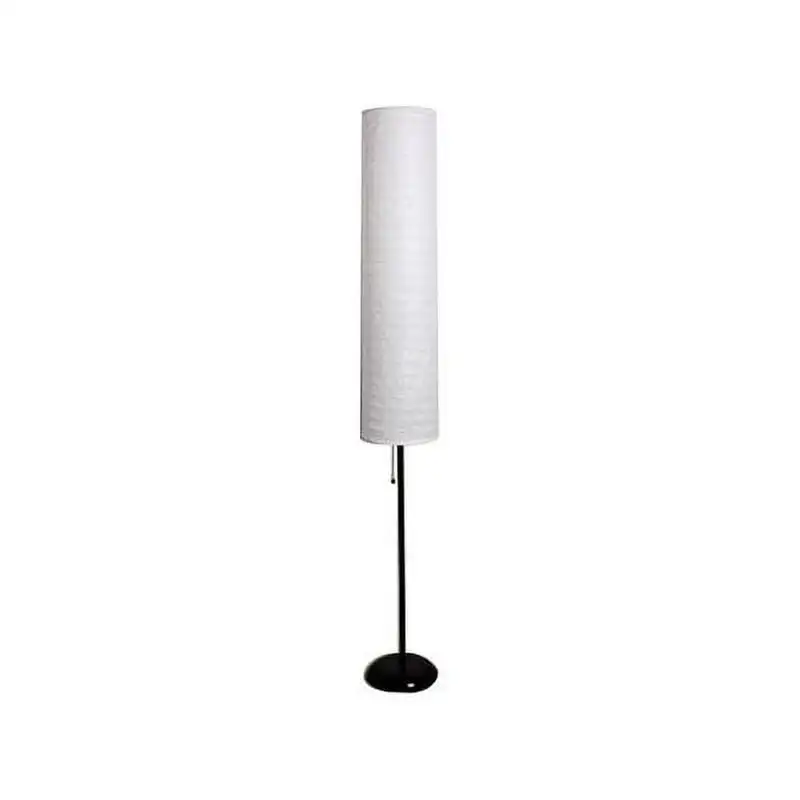 

Rice Paper Shade Floor Lamp, Black Finish Large