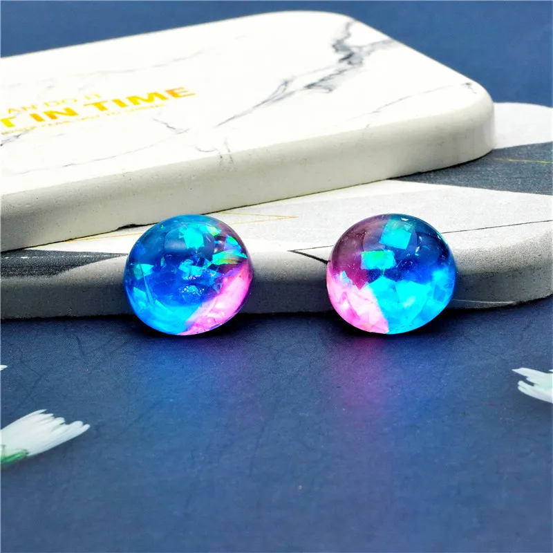 10 шт./лот двухцветные смешанные 15 20 мм круглые Пластиковые кабошоны с плоской