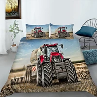 european pattern hot sale soft bedding set 3d digital tractor printing 23pcs high quality duvet cover set esdeeuus size