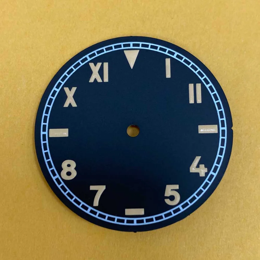 Watch Accessories 35mm Blue Dial Green Luminous Suitable for Japanese NH35/46/7S Movement Watch Dial