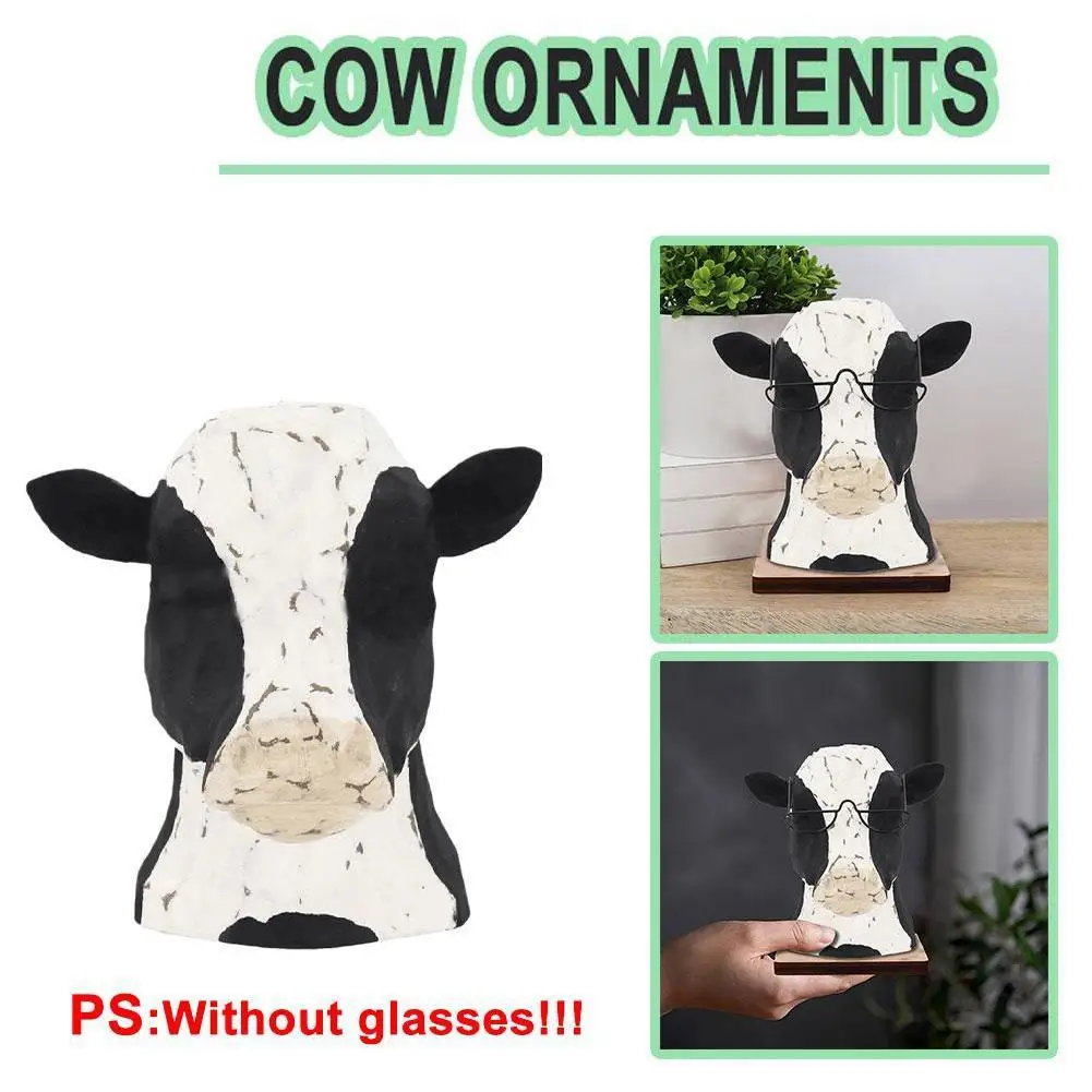 

Cow Frames Wooden Cow Glasses Frame Flat Wooden Crafts Study Decoration Cow Glasses Decoration Hanger Display Frame