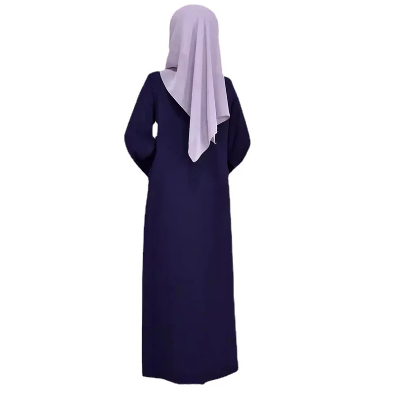 Muslim Women's Long Dress Middle East Dubai Turkish Jalabiya Zipper Cardigan Robe Muslim Fashion Abaya Kimono Femme Musulman