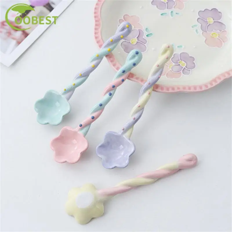 

Милая ложка, керамическая ложка, десертная ложка для напитков, стиль женской мини-таблички