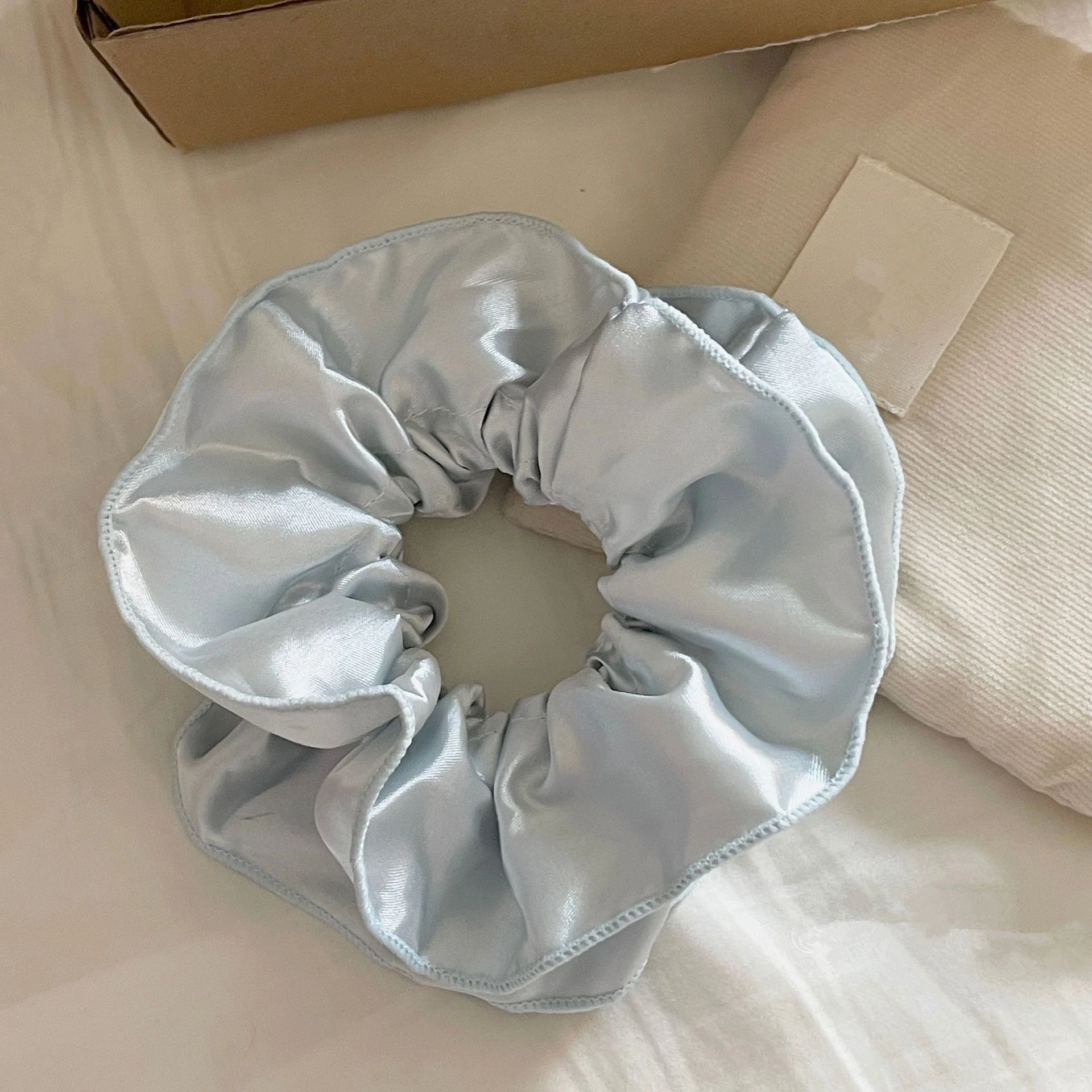 Стильные Сатиновые волнистые плиссированные двухслойные резинки головные уборы