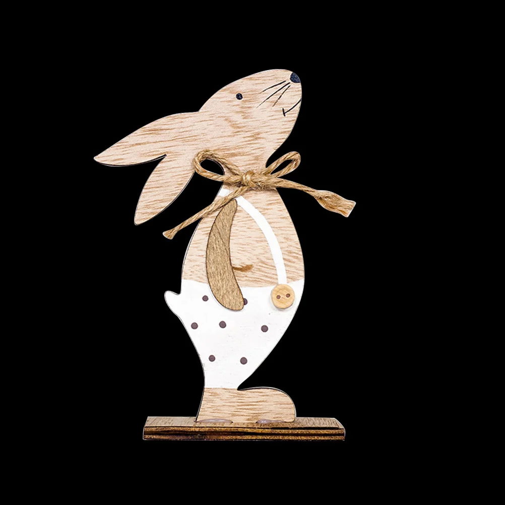 

1pc Easter Wooden Rabbit Bunny Decorative Desktop Home Animal Board Gift Ornaments DIY Craft