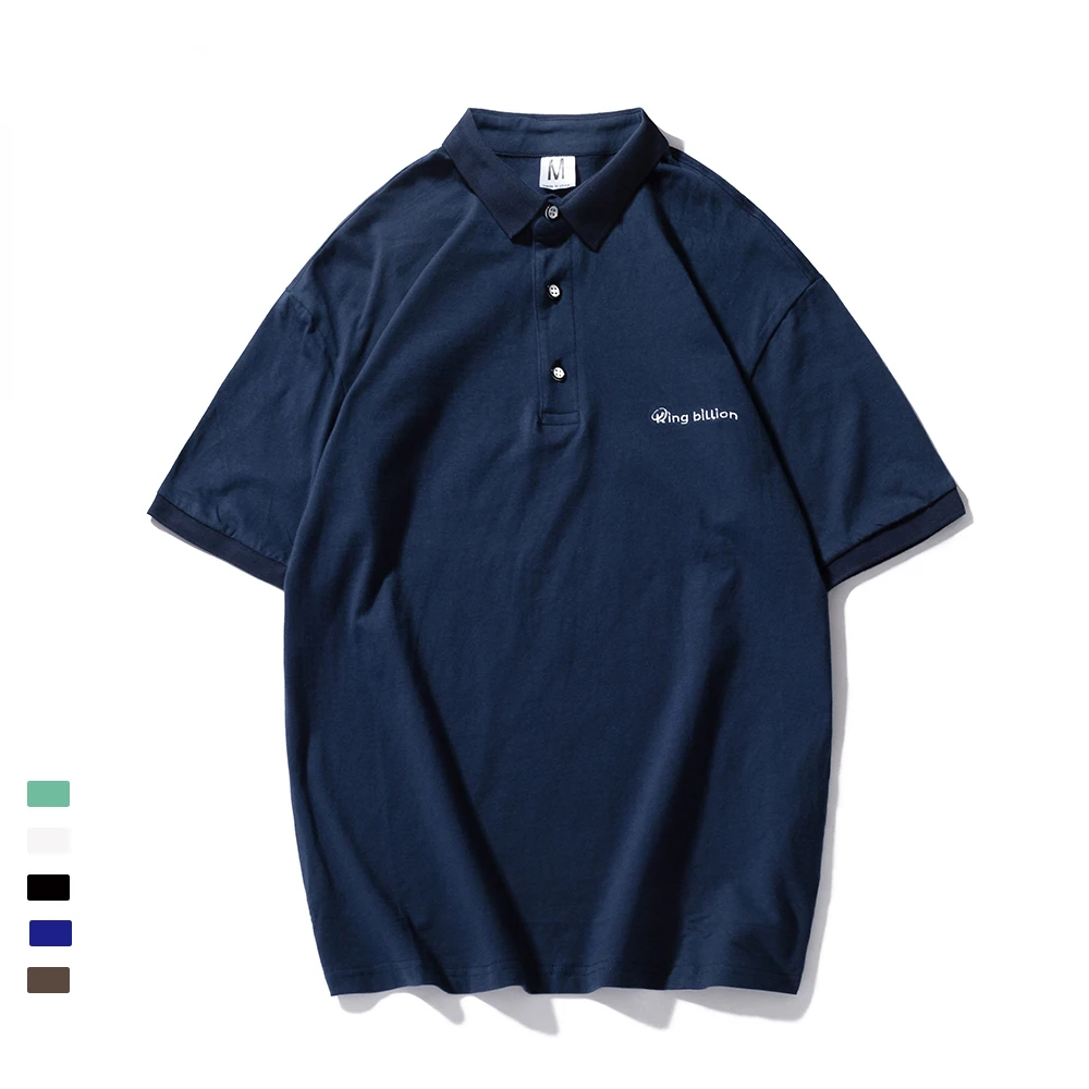 

100% cotton Polo shirt Men's POLO loose short-sleeved casual basic t shirt lapel neck t-shirt Men's coat embroidery Polo