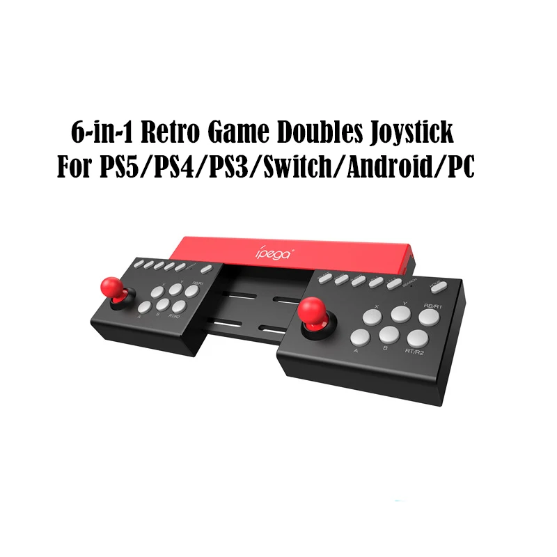

6-In-1 Retro Game Console Doubles Joystick for Ps5/ps4/ps3/switch/android/pc Classic Arcade Button Design Game Doubles Joystick