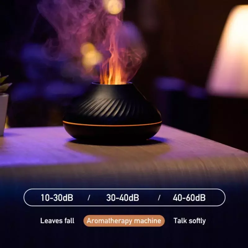 

NEW2023 3D Flame Humidifier Aromatherapy Diffusers Portable Fragrance Essential Oils Humidificador With Colorful Night Light Hum