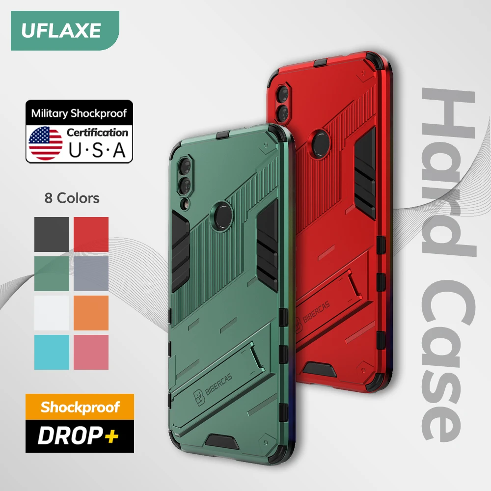 

UFLAXE Shockproof Hard Case for Xiaomi Redmi Note 7 Pro Redmi Note 7S Punk Style Back Cover Casing with Kickstand