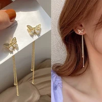 s925 needle ins girl butterfly earrings exquisite zircon crystal earings new